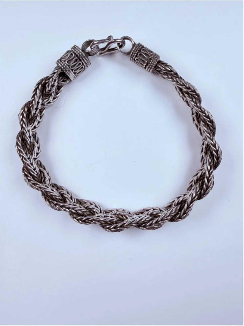 Classic Chain Tulang Naga Braided Dragon Weave 925 Sterling Silver VTG Bracelet